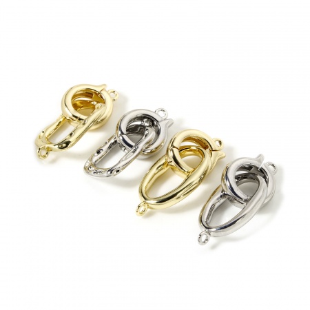 Eco-friendly Brass Fold Over Clasps Geometric Real Gold Plated
