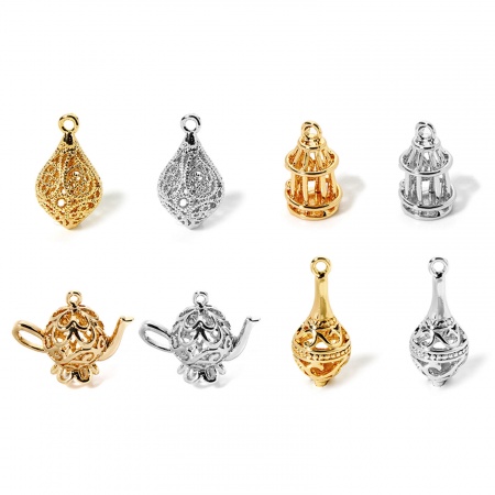 Eco-friendly Brass Charms Real Gold Plated 3D