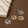 Bild von 5 Stück Umweltfreundlich Messing Charms Echtgold plattiert Rund Landkarte 18mm x 15mm