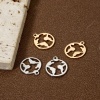 Bild von 5 Stück Umweltfreundlich Messing Charms Echtgold plattiert Rund Landkarte 18mm x 15mm