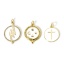 Picture of Eco-friendly Brass Charms 18K Real Gold Plated White Enamel Round