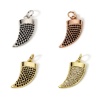 Picture of Eco-friendly Brass Charms Real Gold Plated Ivory Micro Pave 20mm x 12mm
