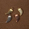 Picture of Eco-friendly Brass Charms Real Gold Plated Ivory Micro Pave 20mm x 12mm