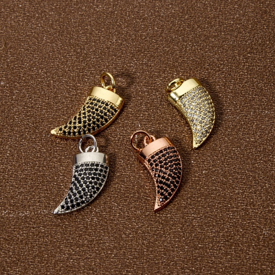 Immagine di 1 Pz Ecologico Ottone Ciondoli Vero Oro Placcato Avorio Micro Spianare 20mm x 12mm
