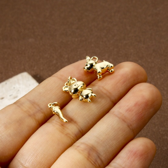 Picture of Eco-friendly Brass Charms 18K Real Gold Plated 3D