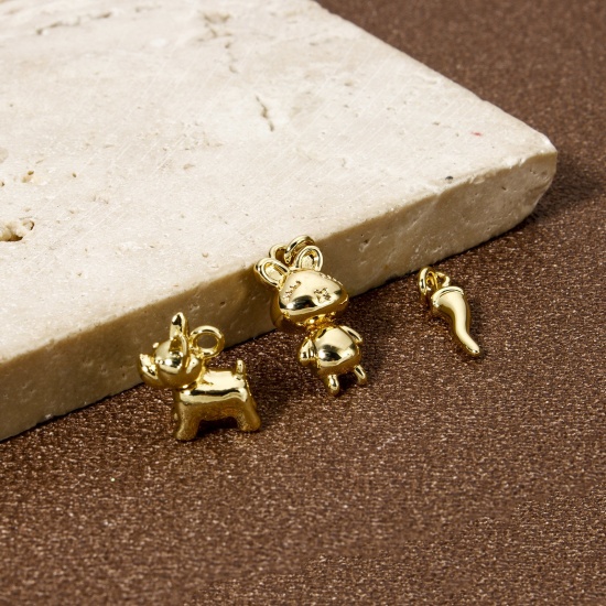 Picture of Eco-friendly Brass Charms 18K Real Gold Plated 3D