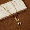 Picture of Eco-friendly Brass Pendants 18K Real Gold Plated Giraffe Animal Micro Pave