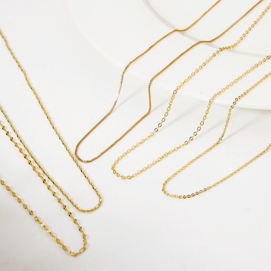 Picture of Eco-friendly Brass Link Chain Necklace 18K Real Gold Plated With Lobster Claw Clasp And Extender Chain