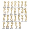 Picture of Eco-friendly Brass Clip On Charms For Vintage Charm Bracelets 18K Real Gold Plated Capital Alphabet Initial Letter With Spring Ring Clasp Clear Cubic Zirconia