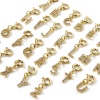 Picture of Eco-friendly Brass Clip On Charms For Vintage Charm Bracelets 18K Real Gold Plated Capital Alphabet Initial Letter With Spring Ring Clasp Clear Cubic Zirconia