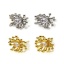 Picture of Eco-friendly Stylish Exquisite Real Gold Plated Brass & Cubic Zirconia Flower Ear Post Stud Earrings For Women 19mm x 14mm, Post/ Wire Size: (21 gauge)