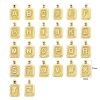 Image de 2 Pcs Pendentif Breloque Respectueux de la Nature en Laiton Plaqué Or Véritable 18K Rectangle Alphabet Initial/ Lettre Majuscule Message " A-Z " 27mm x 16mm