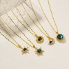 Picture of Eco-friendly Exquisite Starry Sky Planet Luxury Inlaid Zircon Galaxy 18K Real Gold Plated Brass & Glass Lips Chain Pendant Charm Necklace For Women 45cm(17.7") + 5cm(2") long