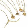 Picture of Eco-friendly Exquisite Starry Sky Planet Luxury Inlaid Zircon Galaxy 18K Real Gold Plated Brass & Glass Lips Chain Pendant Charm Necklace For Women 45cm(17.7") + 5cm(2") long