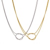 Picture of Eco-friendly Minimalist Elegant 304 Stainless Steel Snake Chain Knot Multilayer Choker Necklace For Women Gift