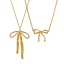 Imagen de 1 Unidad Enchapado al Vacío Ecológico Elegante De Moda 304 Acero Inoxidable Cadena de Cable Cruz Bowknot Collar con Colgante Para Mujeres Regalo