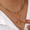 Picture of Eco-friendly Vacuum Plating Dainty Trendy 304 Stainless Steel Link Cable Chain Bowknot Pendant Charm Necklace For Women Gift