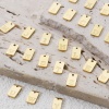 Picture of Vacuum Plating 304 Stainless Steel Mini Charms 18K Gold Plated Rectangle Capital Alphabet Initial Letter Message " A-Z " 10mm x 6mm