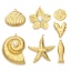 Picture of Eco-friendly PVD Vacuum Plating 304 Stainless Steel Pendants 18K Real Gold Plated Shell Fish Acrylic Imitation Pearl