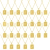 Picture of Eco-friendly Stylish Capital Alphabet Initial Letter Name 18K Real Gold Plated Brass Curb Link Chain Rectangle Stripe Message " A-Z " Pendant Charm Necklace Unisex 45cm(17.7") + 5cm(2") long