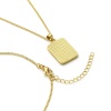 Picture of Eco-friendly Stylish Capital Alphabet Initial Letter Name 18K Real Gold Plated Brass Curb Link Chain Rectangle Stripe Message " A-Z " Pendant Charm Necklace Unisex 45cm(17.7") + 5cm(2") long