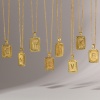 Picture of Eco-friendly Stylish Capital Alphabet Initial Letter Name 18K Real Gold Plated Brass Curb Link Chain Rectangle Stripe Message " A-Z " Pendant Charm Necklace Unisex 45cm(17.7") + 5cm(2") long