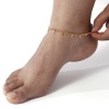Picture of Eco-friendly Vacuum Plating Stylish 18K Gold Plated 304 Stainless Steel Curb Link Chain Anklet For Women Gift 22cm(8.7") long