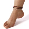 Image de 1 Pièce Chaînes de Cheville Chaîne Perlée en 304 Acier Inoxydable & Verre Placage Sous Vide Écologique À la Mode Plaqué Or 18K Pour Femmes Cadeau 22cm long