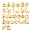 Picture of Eco-friendly Brass Charms 18K Real Gold Plated Capital Alphabet Initial Letter Message " A-Z "