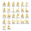 Picture of Eco-friendly Brass Charms 18K Real Gold Plated Capital Alphabet Initial Letter Message " A-Z "