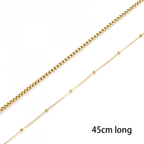 Picture of Eco-friendly PVD Vacuum Plating Dainty 18K Real Gold Plated 304 Stainless Steel Necklace For Women Gift 45cm(17.7") long