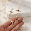 Imagen de 1 Unidad Respetuoso del Medio Ambiente Latón & Vidrio Galaxia Colgantes 18K Oro Real Chapado Estrella 3.2cm x 2.1cm