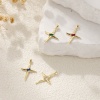 Imagen de 1 Unidad Respetuoso del Medio Ambiente Latón & Vidrio Galaxia Colgantes 18K Oro Real Chapado Estrella 3.2cm x 2.1cm