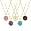 Picture of Eco-friendly Stylish Ins Style 18K Real Gold Plated Brass Link Cable Chain Round Disc Enamel Pendant Charm Necklace For Women Gift 46cm(18.1") + 6cm(2.4") long