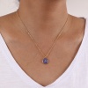 Bild von Umweltfreundlich Stilvoll Ins Stil 18K Echtgold plattiert Messing Kreuz Gliederketten Rund Scheibe Emaille Anhänger Halskette Für Frauen Geschenk 46cm + 6cm lang
