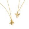 Picture of Eco-friendly Exquisite Religious 18K Real Gold Plated Brass Curb Link Chain Angel 3D Pendant Charm Necklace For Women Gift 45cm(17.7") + 5cm(2") long