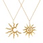 Picture of Eco-friendly PVD Vacuum Plating Stylish Galaxy 18K Real Gold Plated 304 Stainless Steel Link Cable Chain Sun Pendant Charm Necklace For Women Gift 45cm(17.7") + 5cm(2") long