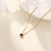 Bild von Umweltfreundliche PVD-Vakuumbeschichtung Exquisit Monatsstein 18K Echtgold plattiert 304 Edelstahl & Strass Kreuz Gliederketten Rund Anhänger Halskette Für Frauen Geschenk 45cm + 5cm lang