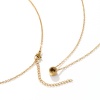 Bild von Umweltfreundliche PVD-Vakuumbeschichtung Exquisit Monatsstein 18K Echtgold plattiert 304 Edelstahl & Strass Kreuz Gliederketten Rund Anhänger Halskette Für Frauen Geschenk 45cm + 5cm lang