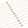 Bild von Umweltfreundliche PVD-Vakuumbeschichtung Exquisit Monatsstein 18K Echtgold plattiert 304 Edelstahl & Strass Kreuz Gliederketten Rund Anhänger Halskette Für Frauen Geschenk 45cm + 5cm lang