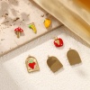 Image de 1 Pièce Breloques en 304 Acier Inoxydable Revêtement sous Vide PVD Respectueux de l'Environnement Plaqué Or Véritable 18K Multicolore Émail Fruits Coeur de Ex-Voto
