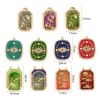 Picture of Eco-friendly PVD Vacuum Plating 304 Stainless Steel Charms 18K Real Gold Plated Multicolor Enamel Crane Eye of Providence/ All-seeing Eye