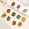 Picture of Eco-friendly PVD Vacuum Plating 304 Stainless Steel Charms 18K Real Gold Plated Multicolor Enamel Crane Eye of Providence/ All-seeing Eye