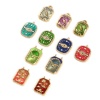 Picture of Eco-friendly PVD Vacuum Plating 304 Stainless Steel Charms 18K Real Gold Plated Multicolor Enamel Crane Eye of Providence/ All-seeing Eye