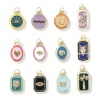 Picture of Eco-friendly Brass Charms 18K Real Gold Plated Multicolor Enamel Geometric