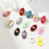 Picture of Eco-friendly Brass Valentine's Day Pendants 18K Real Gold Plated Enamel Oval Heart Clear Cubic Zirconia 4.1cm x 2.1cm