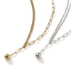 Picture of Eco-friendly Stylish Double Layer 304 Stainless Steel Paperclip Link Chain Ball Pendant Charm Necklace For Women Gift 51cm(20.1") long