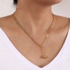 Picture of Eco-friendly Stylish Double Layer 304 Stainless Steel Paperclip Link Chain Ball Pendant Charm Necklace For Women Gift 51cm(20.1") long