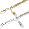 Picture of 1 Piece Stylish Double Layer 304 Stainless Steel Paperclip Link Chain With Pendant Anklet 26cm(10.2") long