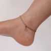 Picture of 1 Piece Stylish Double Layer 304 Stainless Steel Paperclip Link Chain With Pendant Anklet 26cm(10.2") long